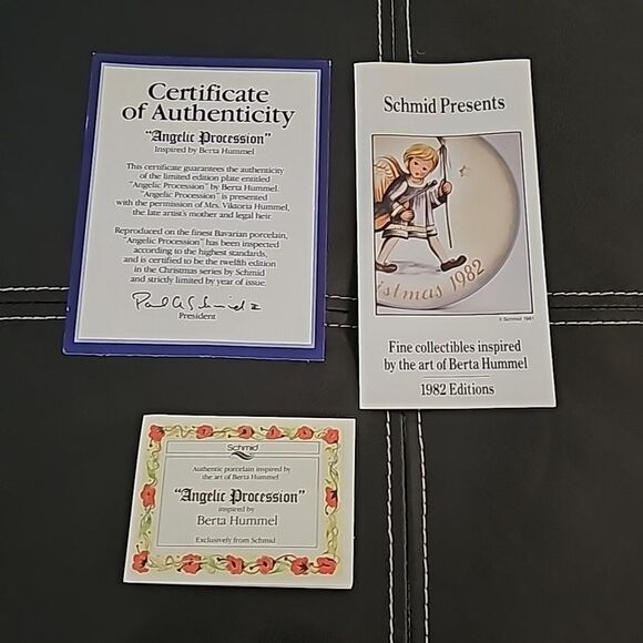 Vintage 1982 Christmas Hummel Plate Angelic Procession Inspired by Berta Hummel - Picture 4 of 4